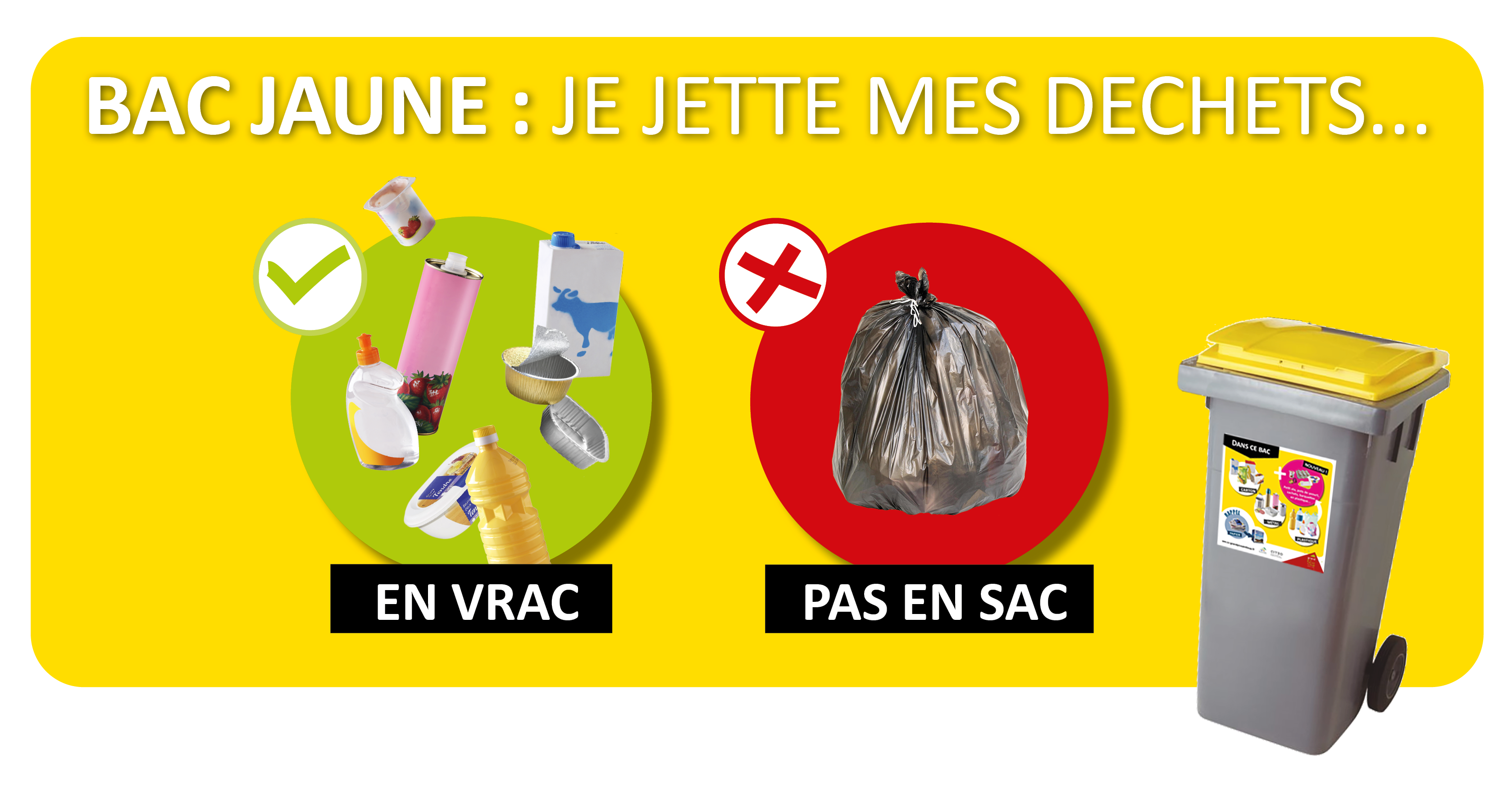 Bac jaune : on jette les déchets en vrac ! - Grand Pic Saint-Loup