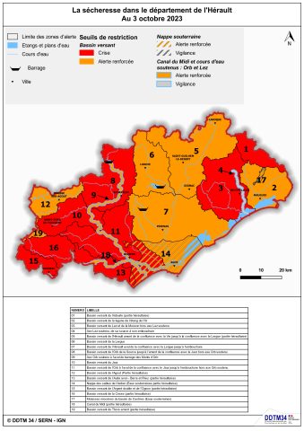Cliquer pour agrandir Carte de l'état des ressources - 03/10/2023