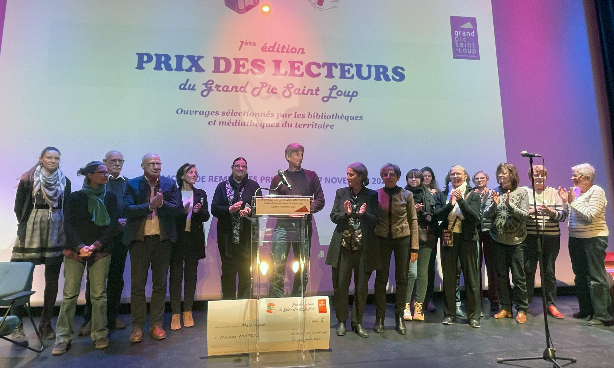 Prix des lecteurs du Grand Pic Saint-Loup : le romancier Nicolas Hutten récompensé. Photo : CCGPSL