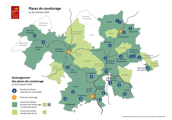 Places de covoiturage sur le territoire (2024)