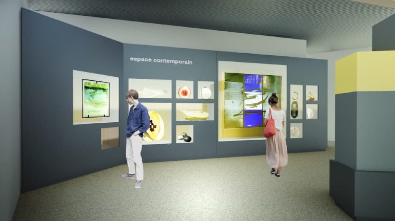 Projection des espaces dédiés aux collections permanentes