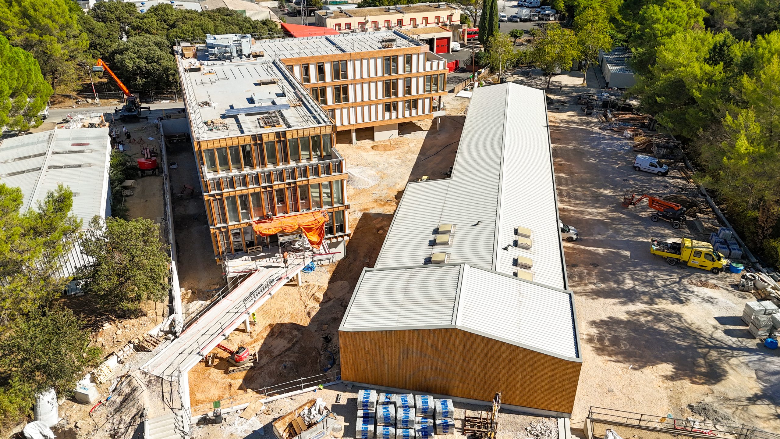 Le chantier du futur pôle technique intercommunal. Photo : CCGPSL